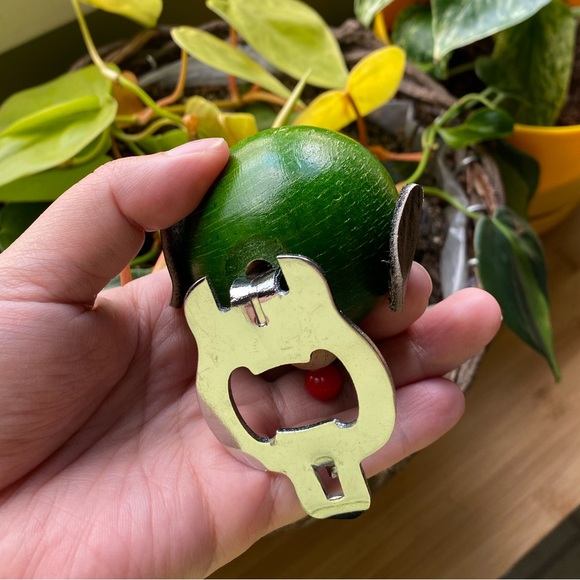 MCM wooden / leather bottle opener bar cart accessories - Picture 4 of 6